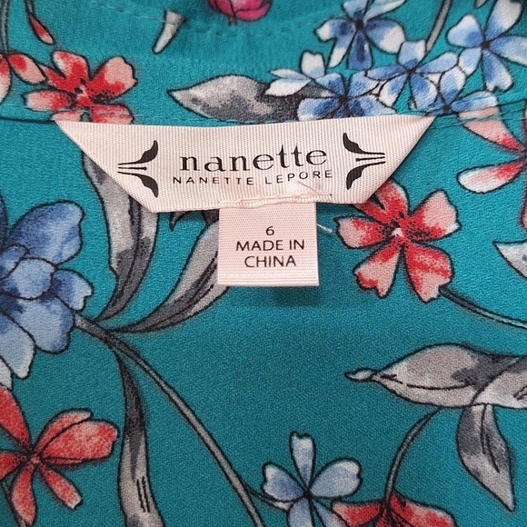 Nanette Lepore Womens Long Sleeve Knee Length Floral Dress Size 6 - Picture 2 of 8